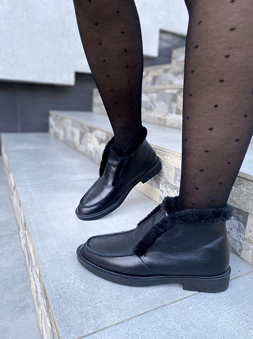 Daragani Черевики жіночі Daragani чорні натуральна шкіра зима висота 9 см (4243) Коломия - фото 9
