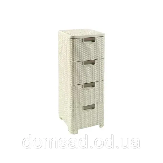 Комод пластиковий "BRILLIANT" 4 ящика 81х38х33 Efe plastics Бежевий Одеса