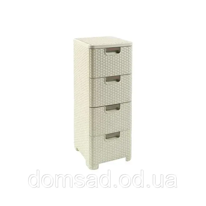Комод пластиковий "BRILLIANT" 4 ящика 81х38х33 Efe plastics Бежевий Одеса - фото 2