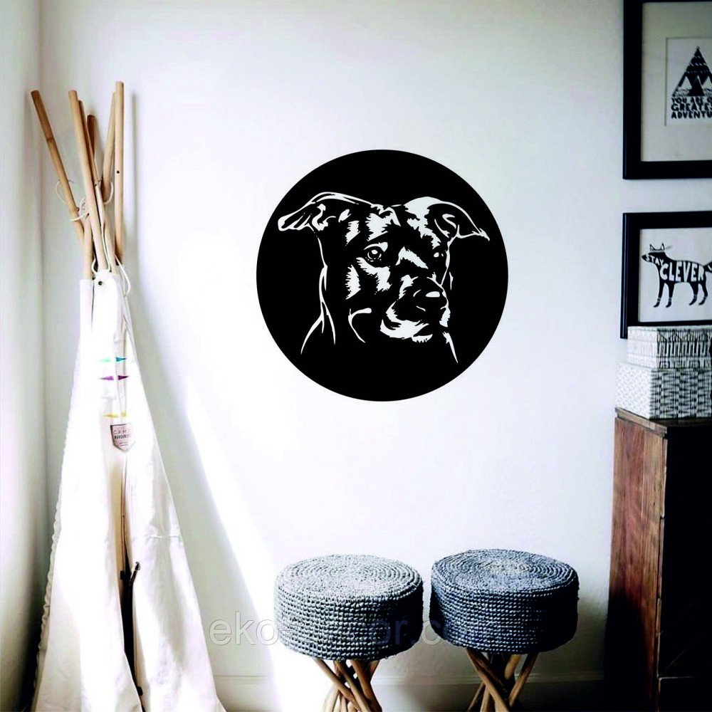 Декоративне настінне Панно «Собака», Декор на стіну 90*90 см, Чорний Київ - фото 5