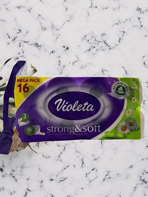 Туалетная бумага Violeta ромашка 16 шт  (рулонов) 3 слоя 120 отрывов Виноградов - изображение 2