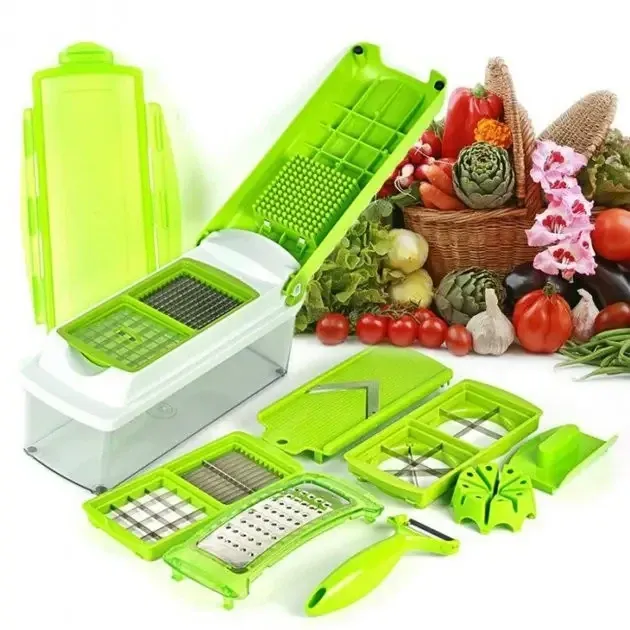 Овощерезка Nicer Dicer Plus многофункциональная кухонная с контейнером и сменными насадками Одесса - изображение 4