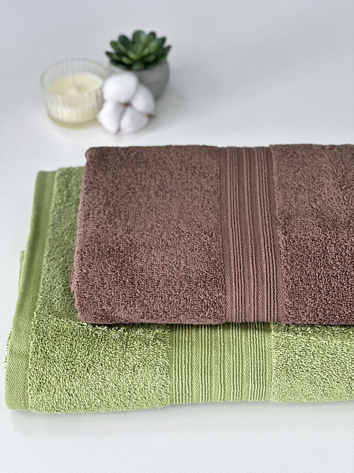 Комплект рушників Ideal Textile з бордюром 2 шт (50х90см + 70х140см) 500 г/м2 (56860401) Чернівці - фото 5