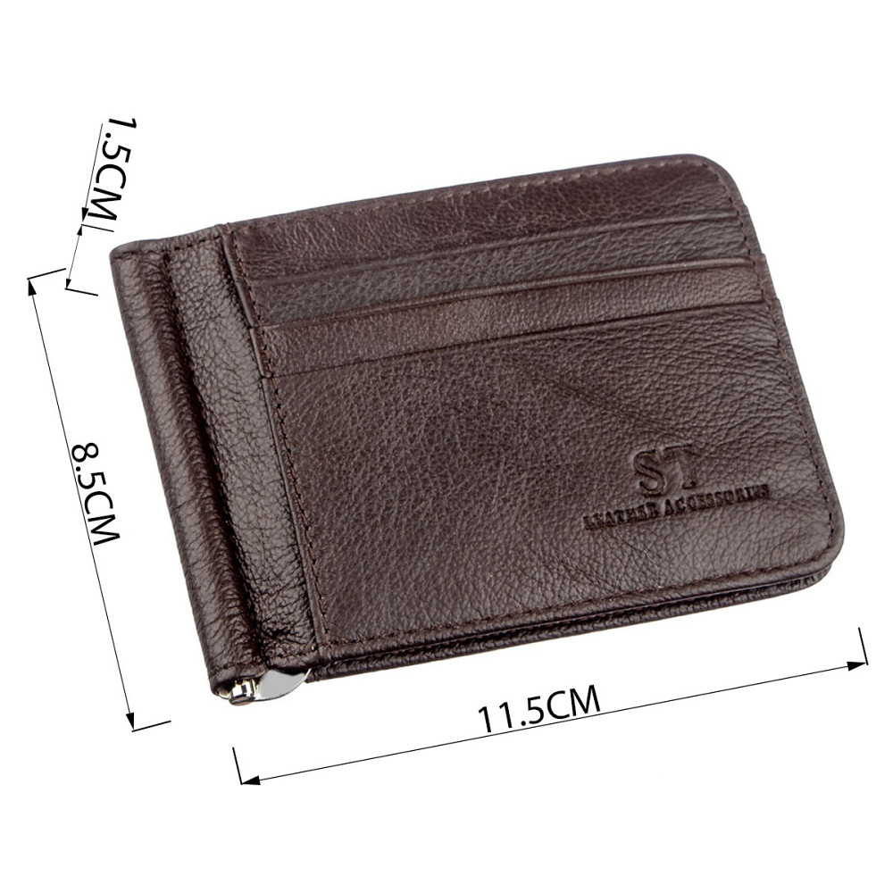 Стильний чоловічий Затискач Коричневий (ST Leather) Київ - фото 7