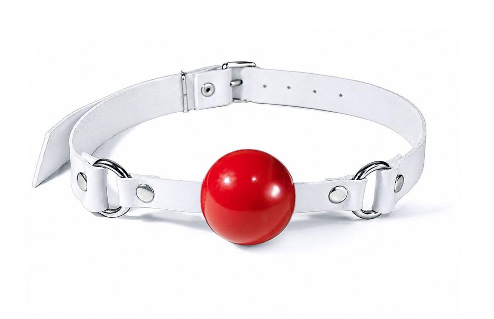 Кляп силіконовий Feral Feelings Silicon Ball Gag White/Red, білий ремінець, червона кулька Sex Aura Київ - фото 1