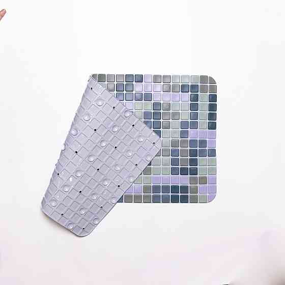 Jiamat Антиковзкий килимок на присосках для ванни та душу 65×35 (см) силіконовий Синій HP-42-47 Коломия