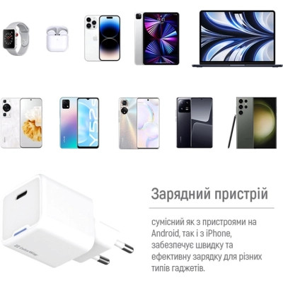 Зарядний пристрій ColorWay GaN Mini 30W PD Port PPS USB-C white (CW-CHS054PD-WT) Вінниця - фото 7
