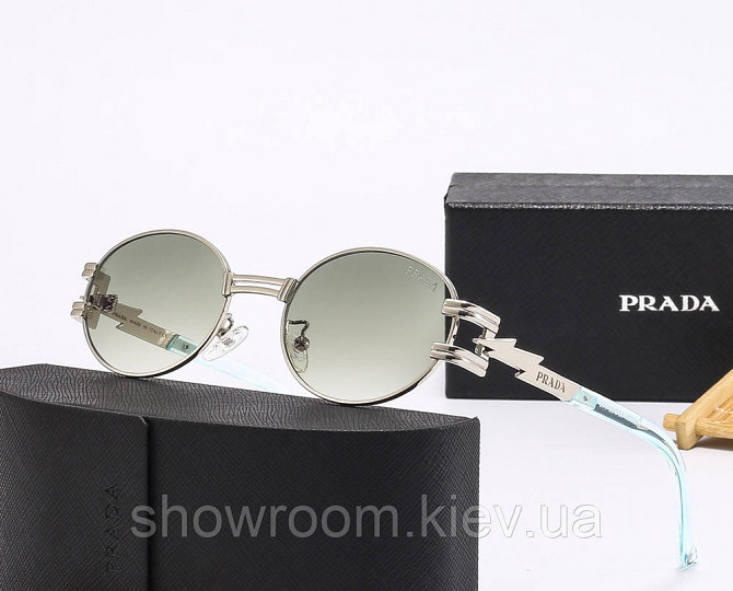 Жіночі сонцезахисні овальні окуляри Pr (1702) silver Київ - фото 1