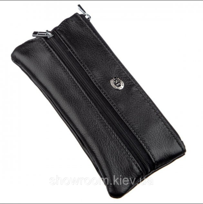 Чоловіча шкіряна чорна ключниця (405) Київ - фото 1