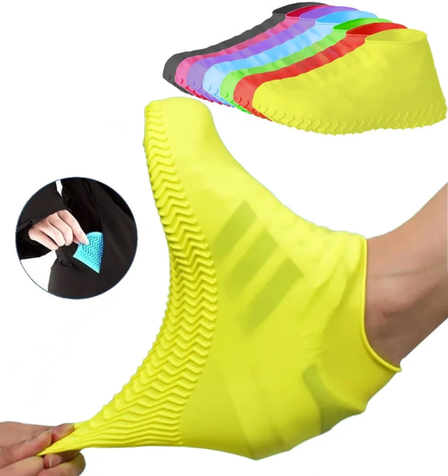 Силиконовые чехлы бахил для обуви от дождя и грязи L (размер 41-46) цвет розовый Черновцы - изображение 5