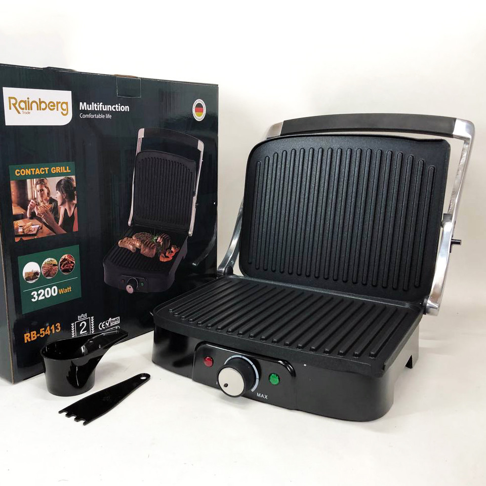 Електричний гриль для квартири Rainberg, Універсальний гриль для домашніх страв, Домашня бутербродниця VM-81 Львів - фото 5