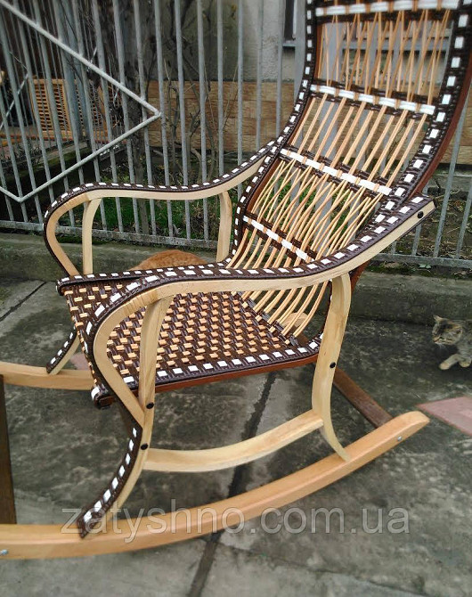 Крісло гойдалка плетене з лози чорна Київ - фото 6