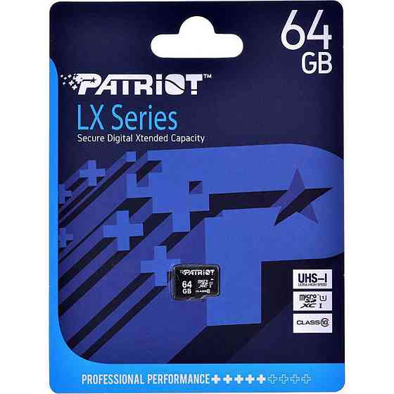 Карта пам'яті microSDXC (UHS-1) Patriot LX Series 64Gb class 10 Київ