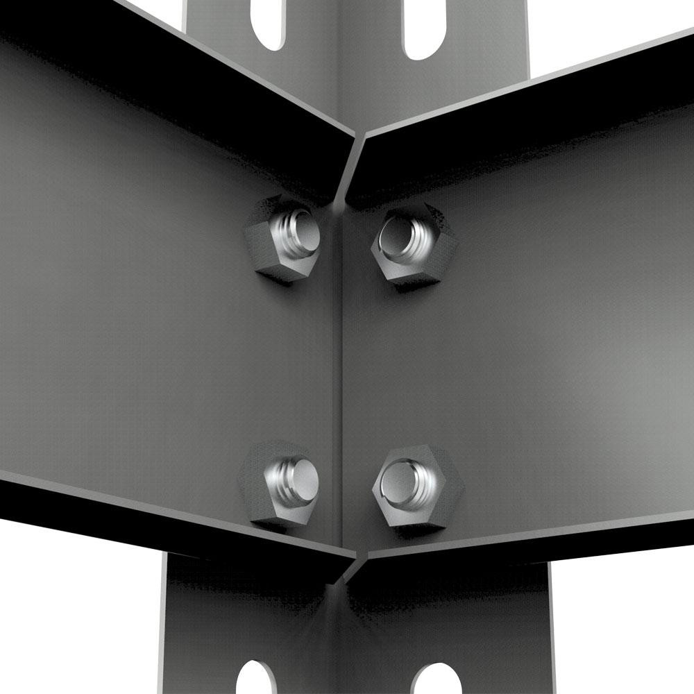 Металевий стелаж Emby Light Series (розмір 1500х450x450мм) 4 полиці ДСП до 100кг Чорний Вінниця - фото 6