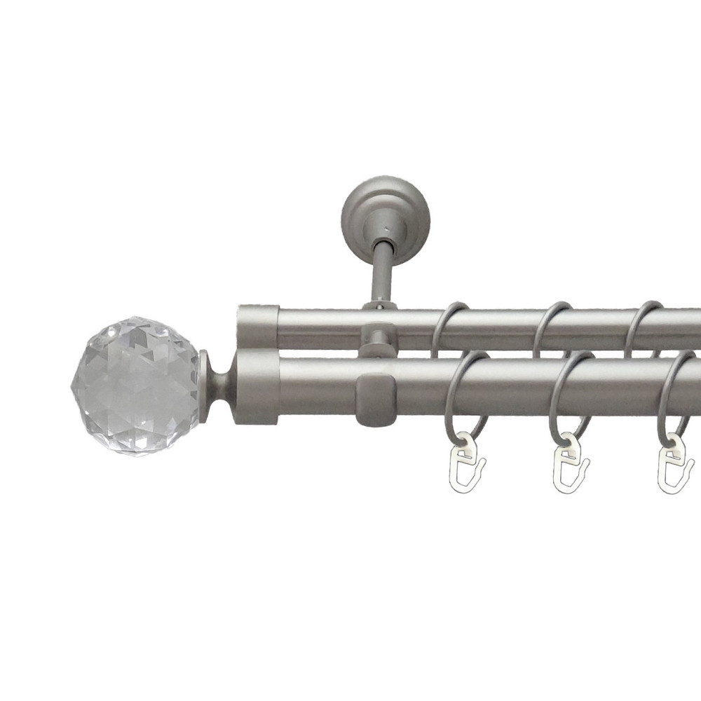 Карниз Orvit Люміера металевий дворядний відкритий Сатин 25\19 мм 240 см (00-00011109) Львов - изображение 1