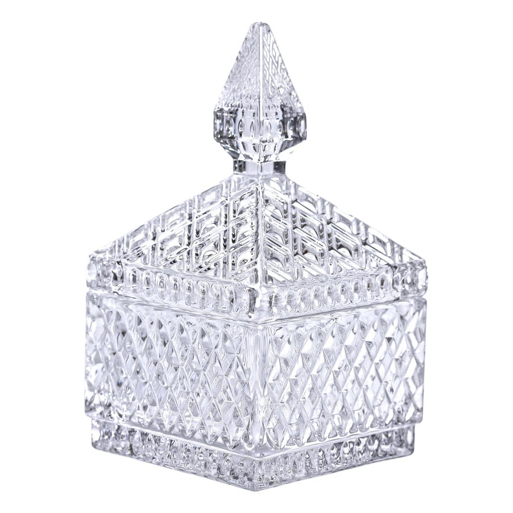 Цукерниця скляна з кришкою 8.5х8.5х15 см квадратна HP-YH-27 Коломия - фото 4