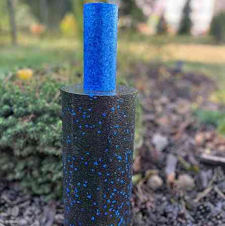 Масажний ролик (роллер) гладкий PowerPlay PP-4348 2 in 1 EPP Foam Roller Чорно/Синій (33x14см.) Кам'янське
