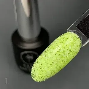 Гель-лак SAGA Marmelade №1 летняя коллекция оттенков мармелада (зелено-желтый с хлопьями​) 9 мл. Киев