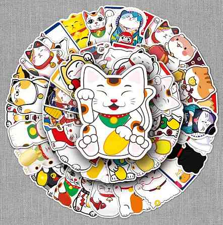Набор стикеров котики Манэки-нэко – 50 штук Киев