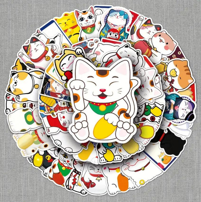Набор стикеров котики Манэки-нэко – 50 штук Киев - изображение 4