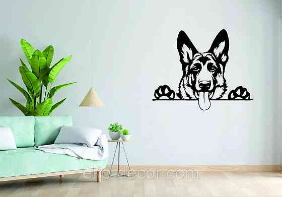 Декоративне настінне Панно «Вівчарка», Декор на стіну 70*56 см, Чорний Київ