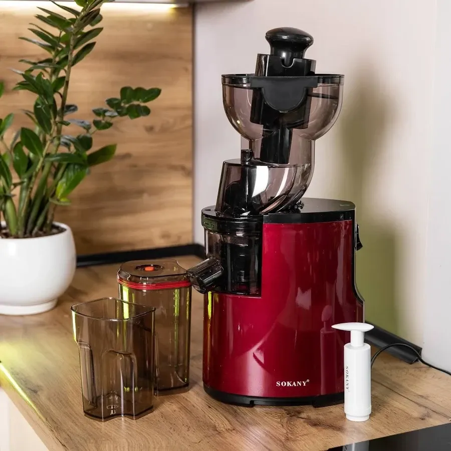 Соковитискач комбінований Sokany JE-25 300 Вт, 6-лопатеві леза, склянка, що не б'ється, захист від крапель Одеса - фото 1