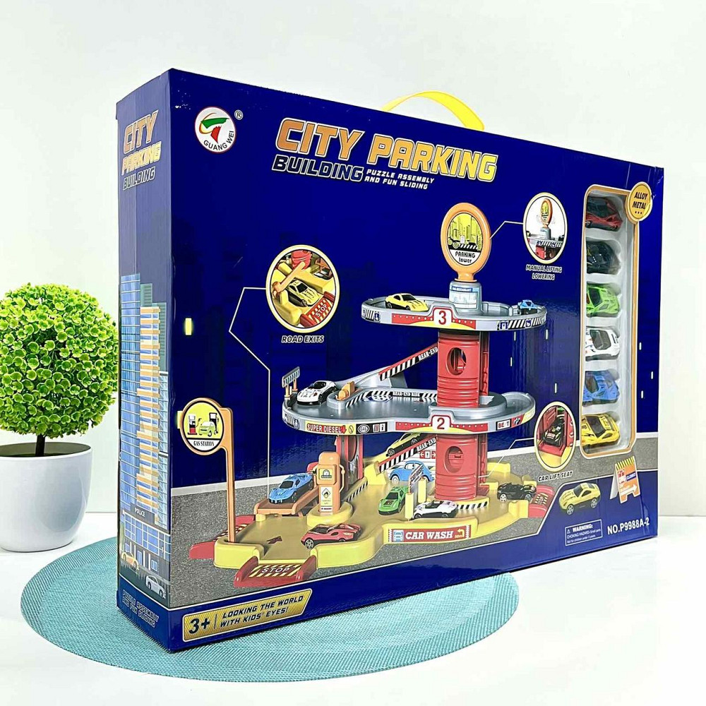 Гараж паркування 3 поверхи 50х35х9см 6 шт машинок (P9988A-2) Чернігів - фото 6