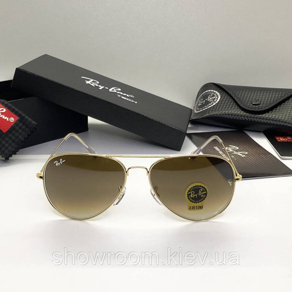Чоловічі сонцезахисні окуляри RAY BAN aviator (2911) Київ - фото 3