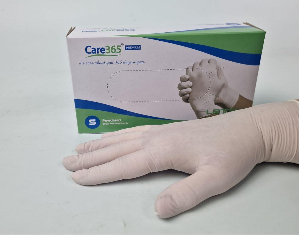 Рукавиці Латексні нестерильні текстуровані з пудрою TM Care365 "S" (1 пачка) Харків - фото 1