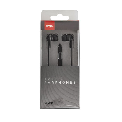 Наушники Ergo VM-735 Type-C Earphones Black (VM-735K) Винница - изображение 4