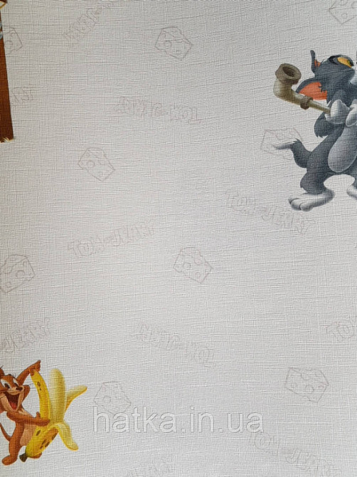 Шпалери вінілові на флізеліні AdaWall Ada Kids метрові дитячі Том і Джеррі сюжети написи на білому Київ - фото 2