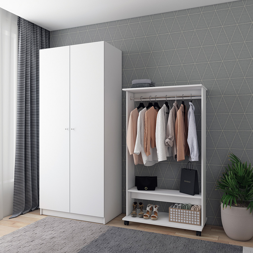 Шафа розпашна з полицями Doros Промо 90х48х204 см Білий (DRS-011201) Дніпро - фото 1