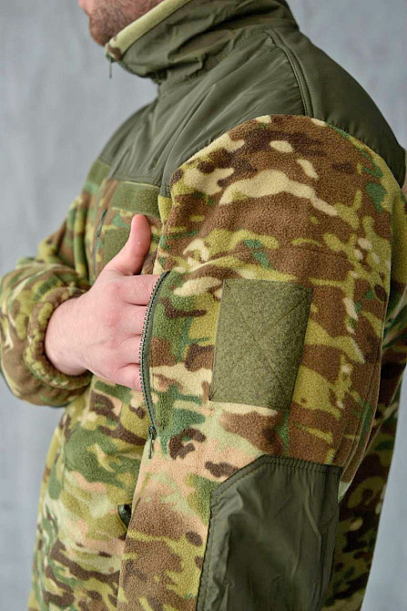 Тактична чоловіча флісова кофта (Мультикам, піксель, олива, темно-синя, койот, чорний) Киев - изображение 7