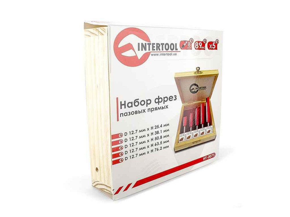 Набор фрез пазовых прямых, 5 шт. HT-0075 ТМ INTERTOOL Киев - изображение 1