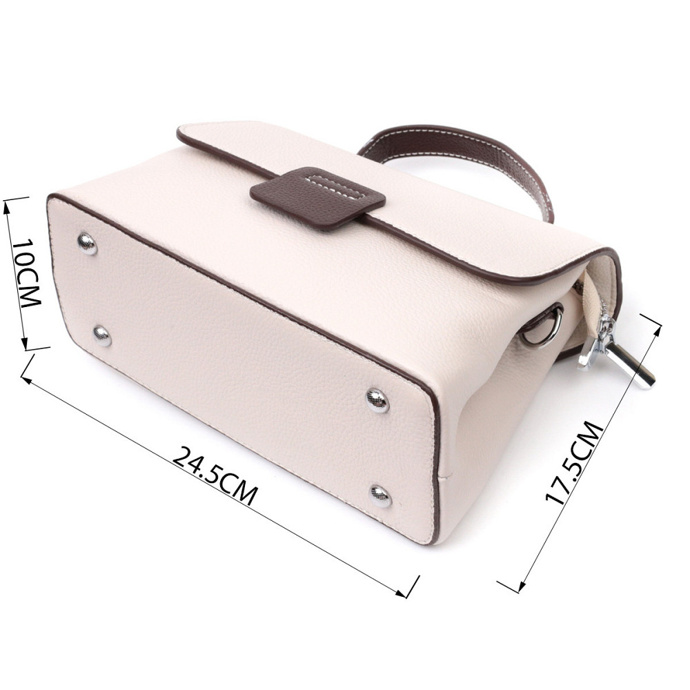 Элегантная сумка сэтчел для женщин из натуральной кожи Vintage 22290 Белая Киев - изображение 3