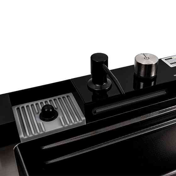 PLATINUM Кухонна мийка 75*45М PVD чорна Platinum Handmade "Водоспад" Киев