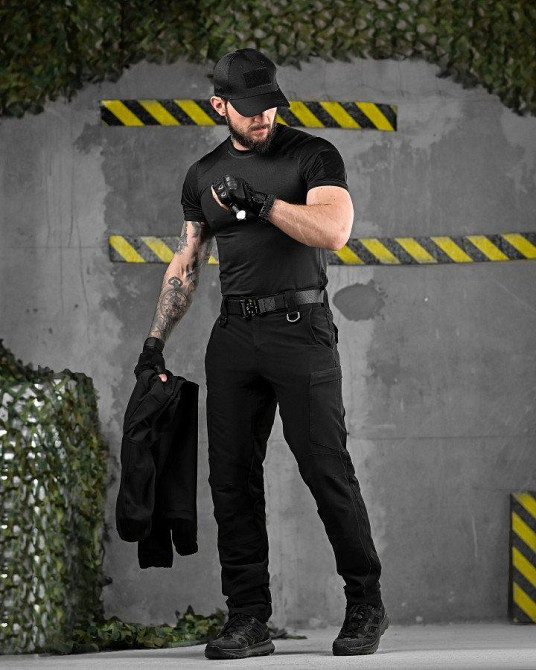 Летний тактический костюм 8в1 TIRAN  черный ДЛ6514 Одесса - изображение 3