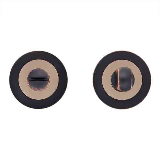 Сантехнічний фіксатор Gavrohe Z2-WC ORB/PB (накладка на двері санвузла з поворотником) чорний з патиною/ золото Київ