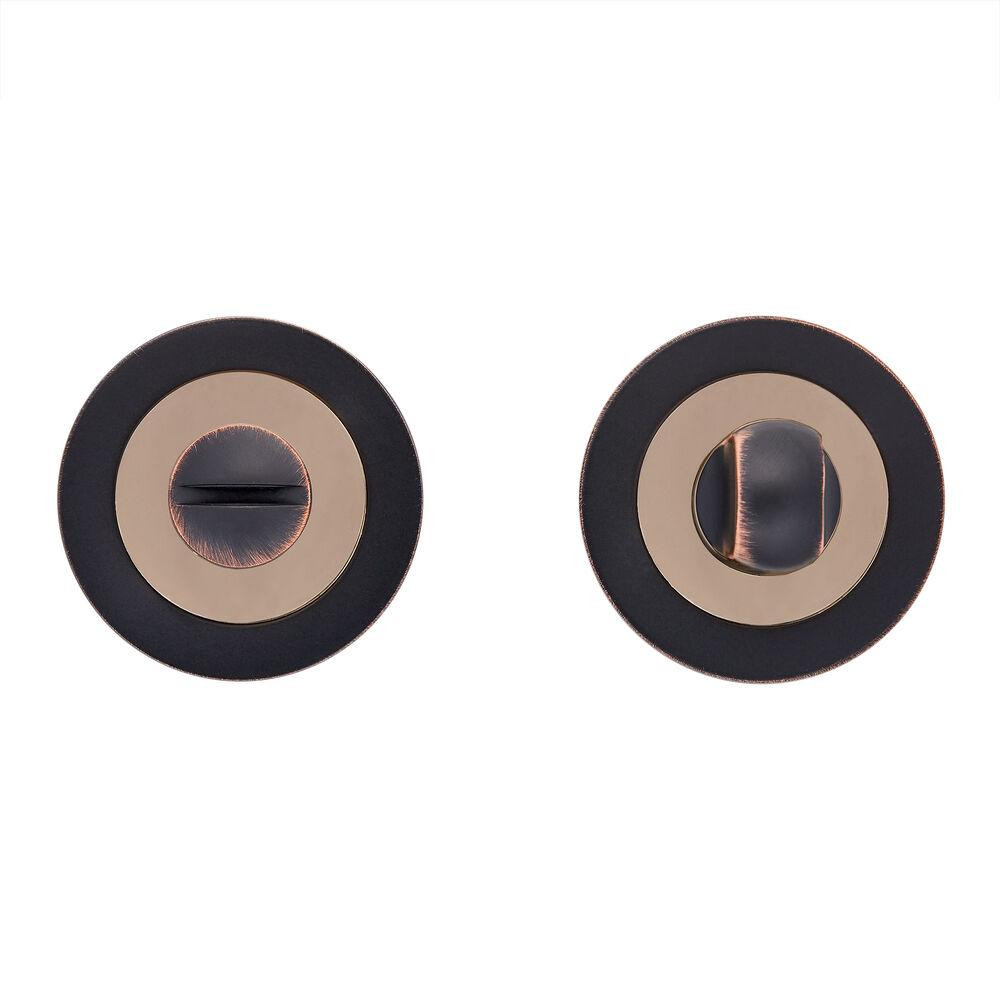 Сантехнічний фіксатор Gavrohe Z2-WC ORB/PB (накладка на двері санвузла з поворотником) чорний з патиною/ золото Київ - фото 1