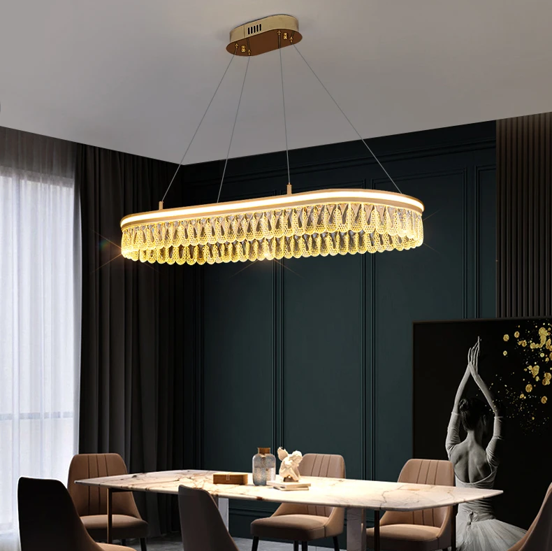 Люстра светодиодная потолочная Хрустальный круг PJ915 (Золотистый) 90х35 см Винница - изображение 1