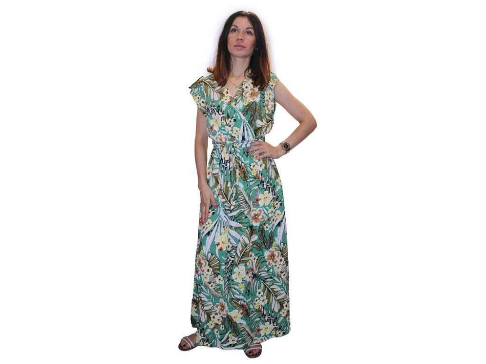Сукня арт. 8915 / пальмы и цветы- зеленое L-XL ТМ Yasili Киев - изображение 1