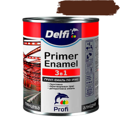 Грунт-эмаль по ржавчине 3 в 1, темно-коричневая, ТМ «Delfi» - 2,8 кг. Харьков