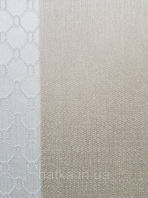 Текстильні шпалери на флізелін Da capo RaschTextil 085579 однотонні структурні смужка бежева з сріблом Київ - фото 2
