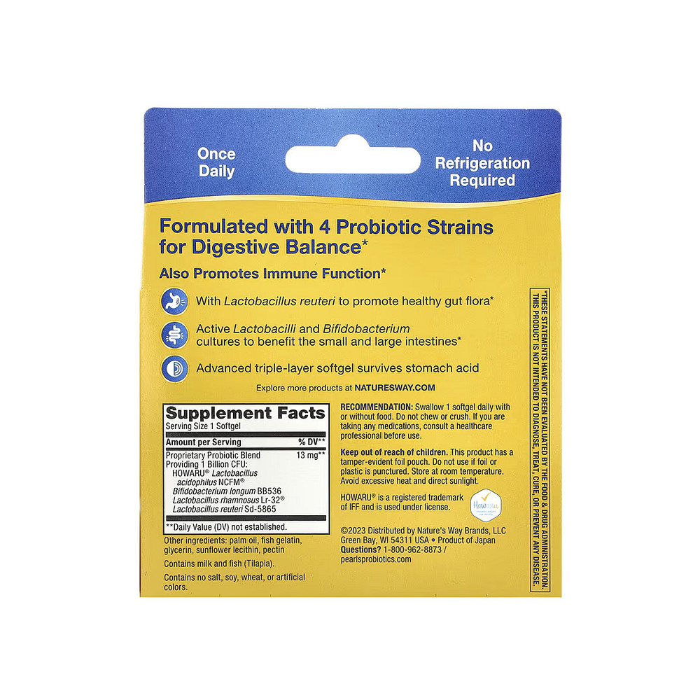 Пробиотик Nature's Way Primadophilus Reuteri Probiotic Pearls 30 капсул Луцк - изображение 2