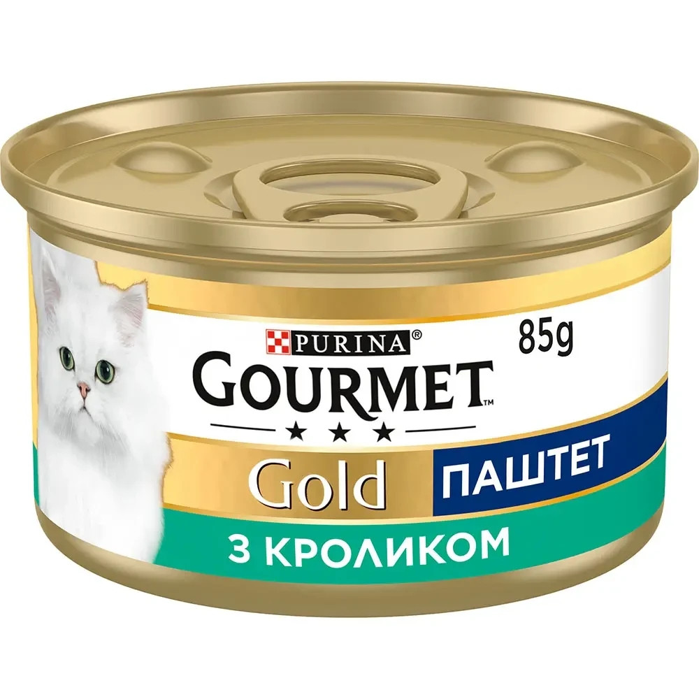 Вологий корм GOURMET Gold для дорослих котів, паштет, з кроликом, 85 г Київ - фото 1