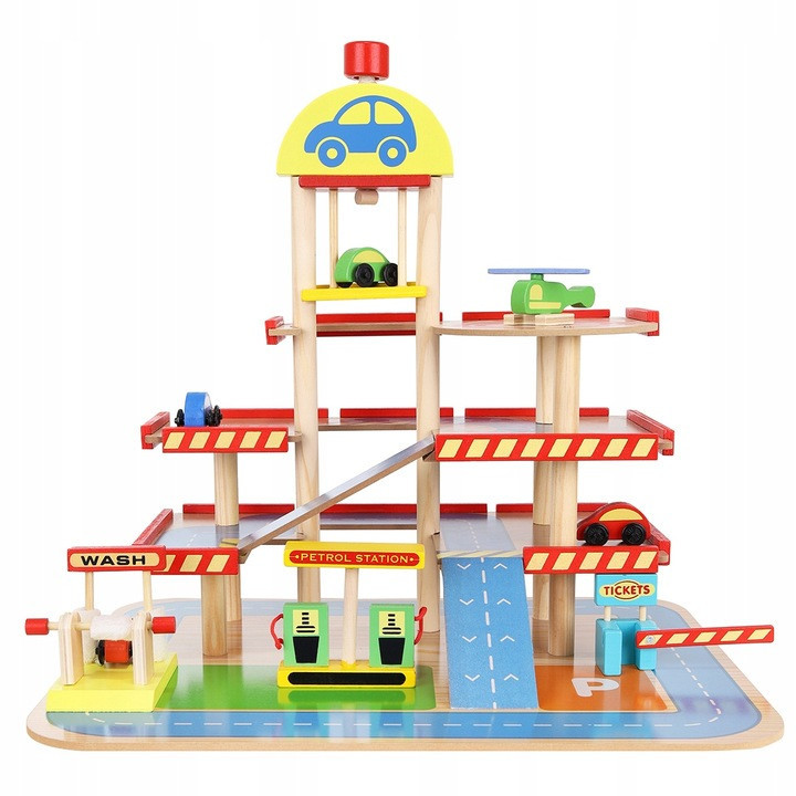Детский Гаражный набор парковка, деревянный гараж, лифт, большая трасса, автомойка Kruzzel (22446) Нововолынск - изображение 3