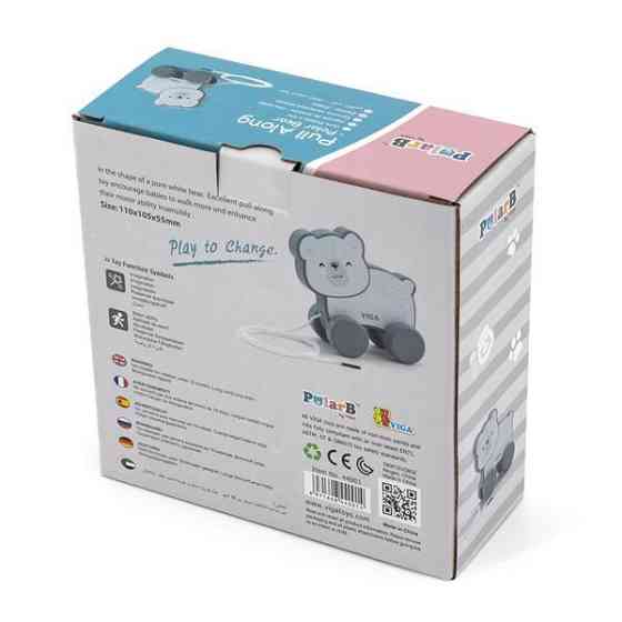 Дерев'яна каталка PolarB Білий ведмедик (44001) Харків