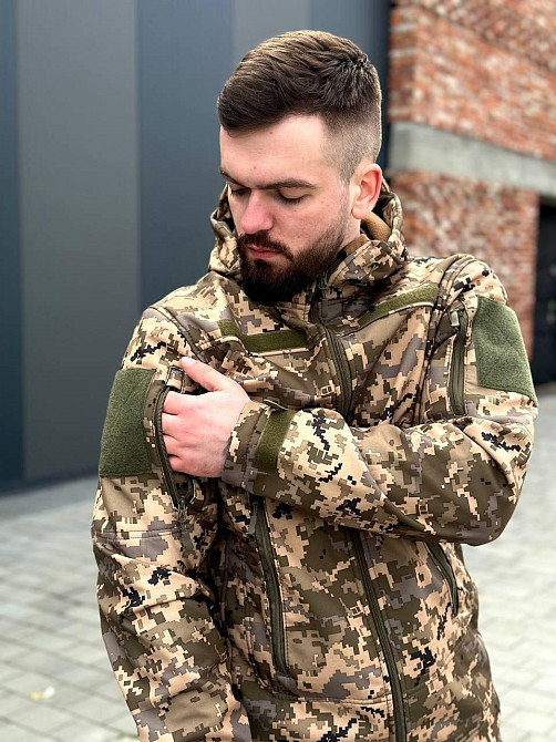 Мужская военная пиксельная куртка soft shell демисезонная тактическая куртка софт шел для военнослужащих Львов - изображение 7