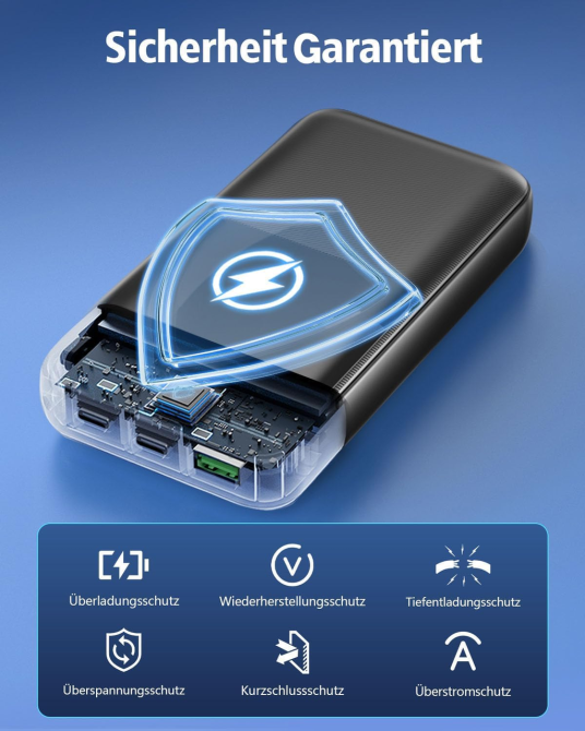 Повербанк CFIAI PB-08 26800 мАч, быстрая зарядка 22.5 Вт PD QC, 2 встроенных кабеля USB-C для iPhone, LCD-дисплей, черный Киев - изображение 8