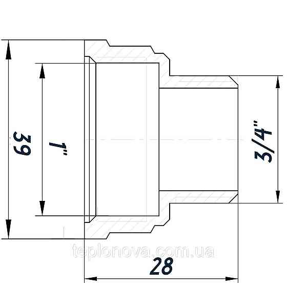 Перехідник редукційний 1"х3/4" ВН нікельований восьмигранний NK543O OPTIMUM Чернівці